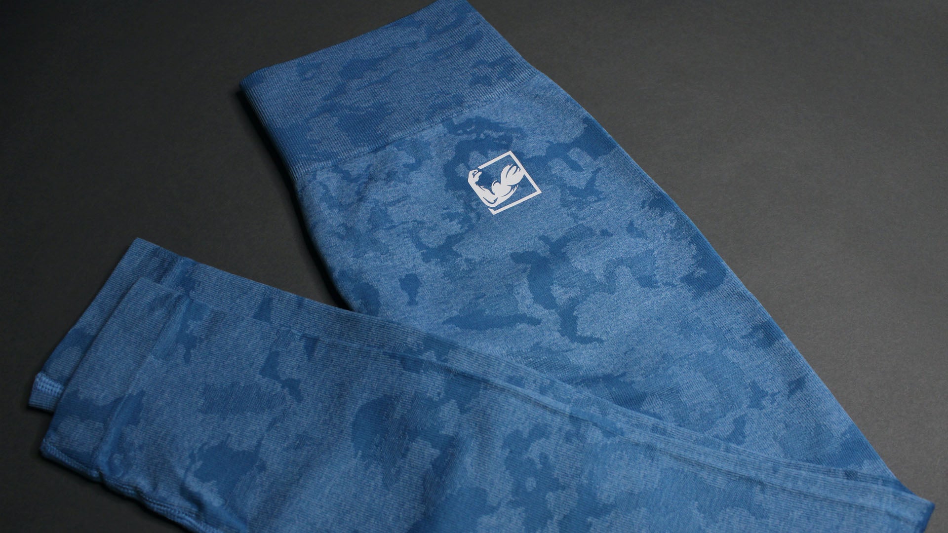 results box aqua blue camo leggings for women yoga and working out