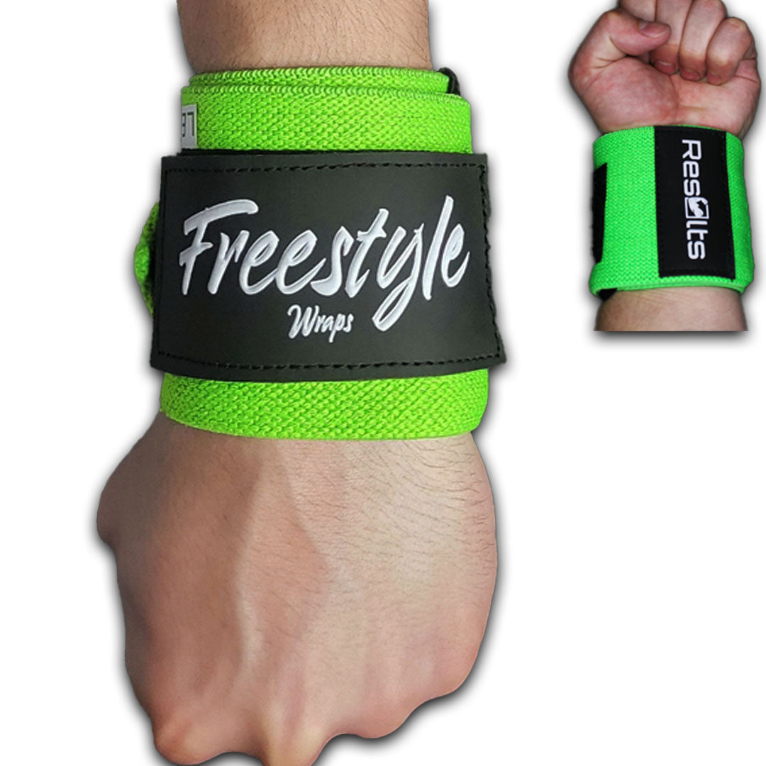 results fitness freestyle wraps belt loop wrist wraps for powerlifters neon green