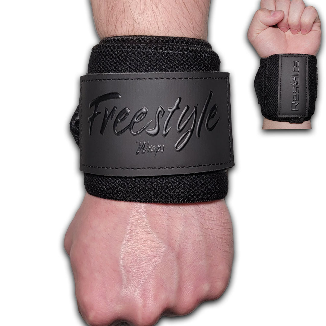 results fitness freestyle wraps belt loop wrist wraps for powerlifters stealth black